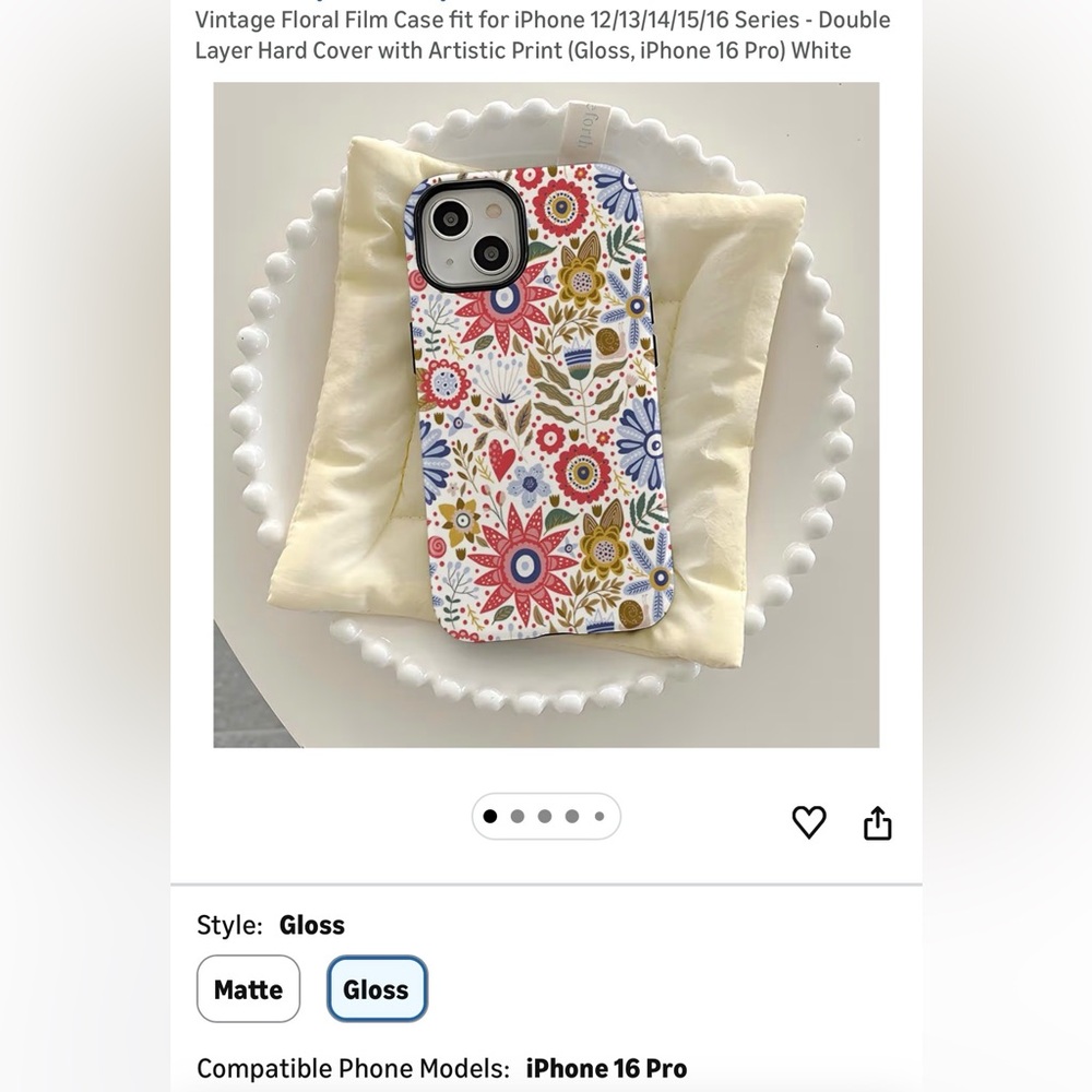 Vintage Floral iPhone 16 Pro Case - White